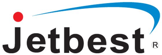 Jetbest logo featuring text with a red circle and a swoosh above.